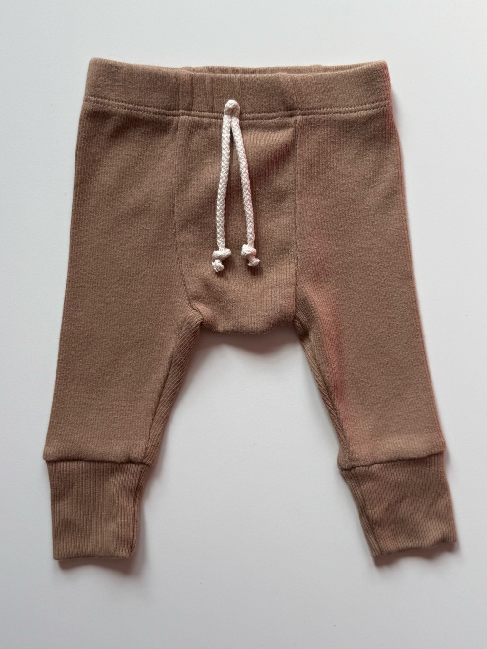 Childhoods Baby Unisex Tan Rib Knit Pants - Size 0-3M